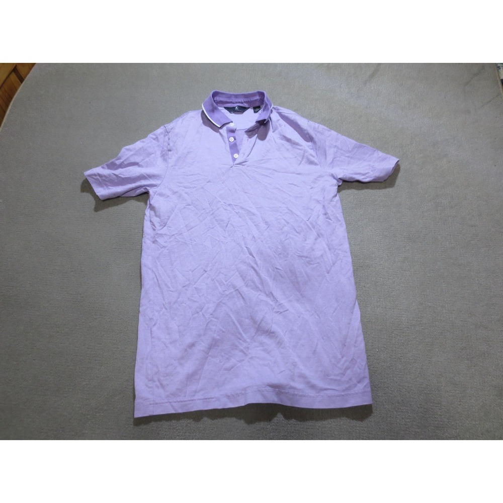 Hart Schaffner Marx Mens Shirt Small Purple Collared Polo Golf Short Sleeve